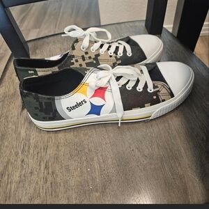 NFL Steelers Camouflage Sneakers - Black, White, Green